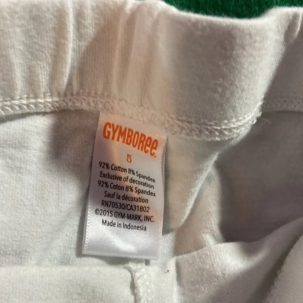 Gymboree Girls Leggings Lot of 2 White & Blue Size 5 Stretch Pants Basics